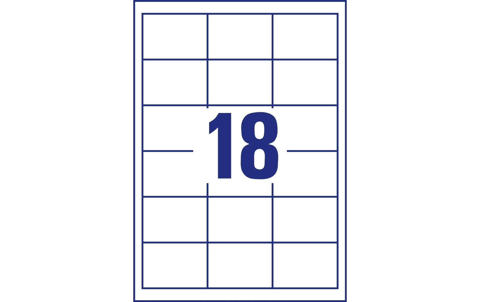 Avery Zweckform – Etiketten A4 64 × 45 mm – Papier, weiss – permanent haftend – 18 pro Blatt, 100 Blätter