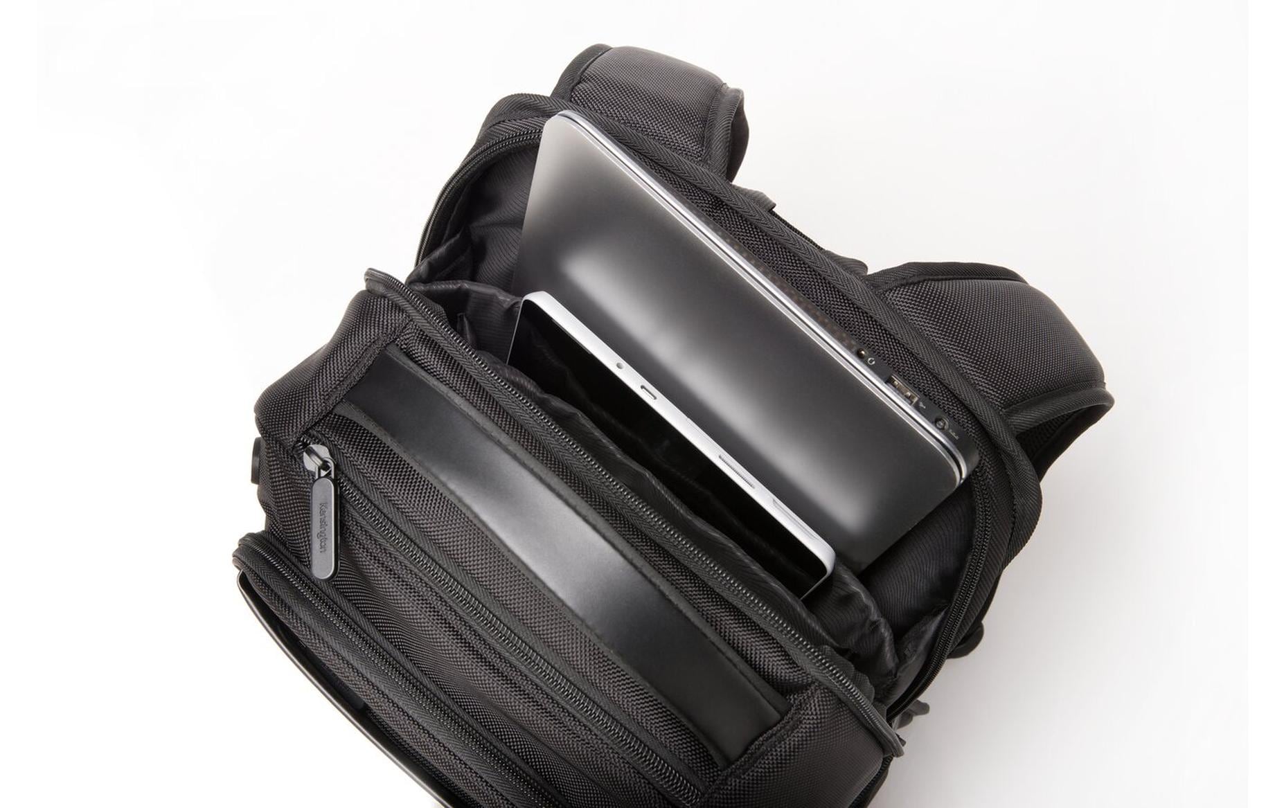 Kensington Notebook-Rucksack Contour 2.0 14 – für 14", 19,5 l, wasserabweisend, Polyester – schwarz