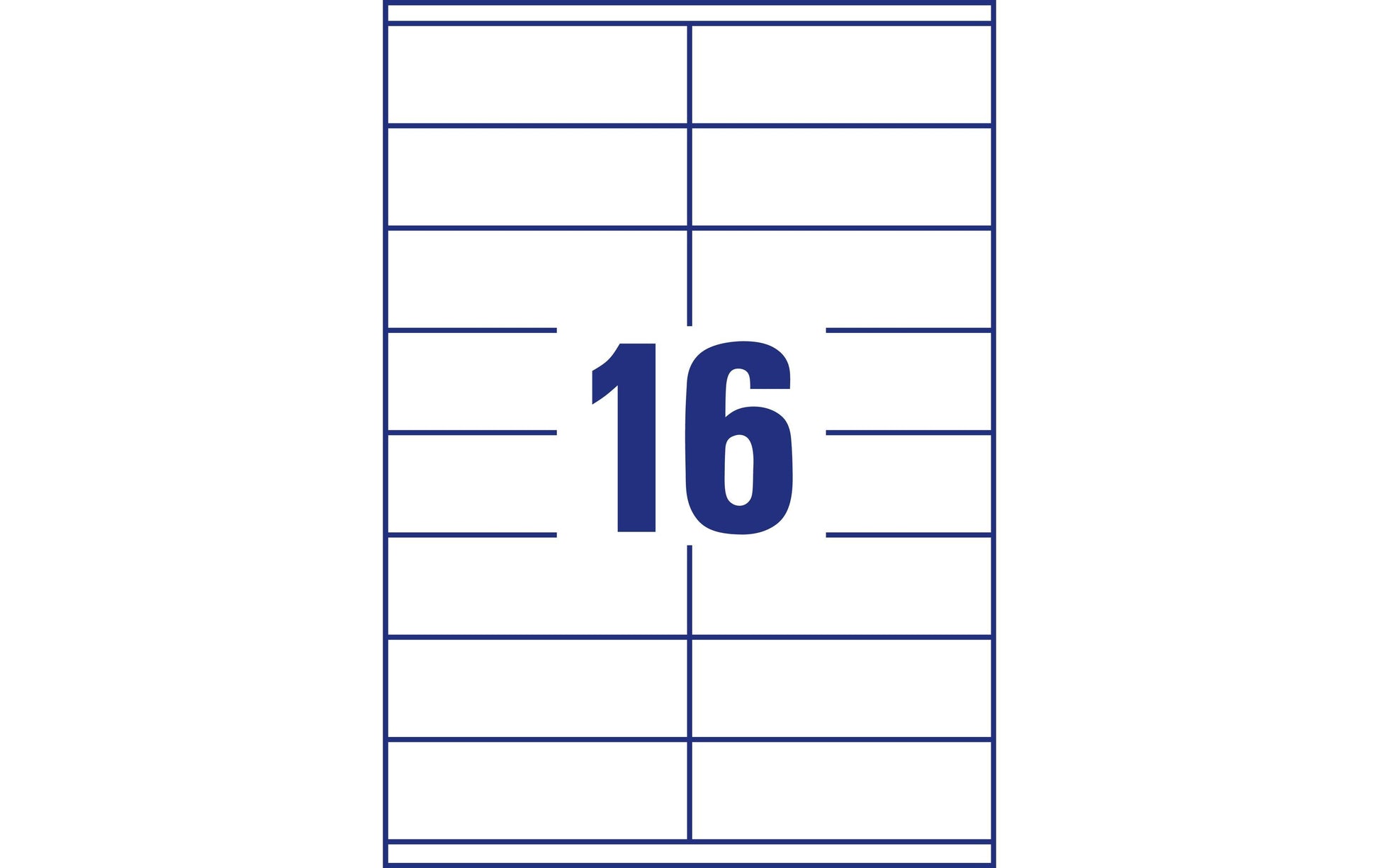 AVERY Zweckform – Etiketten A4 105 × 35 mm – weiss – Laser/Inkjet – 16 pro Blatt, 100 Blätter (1'600 Stk.)