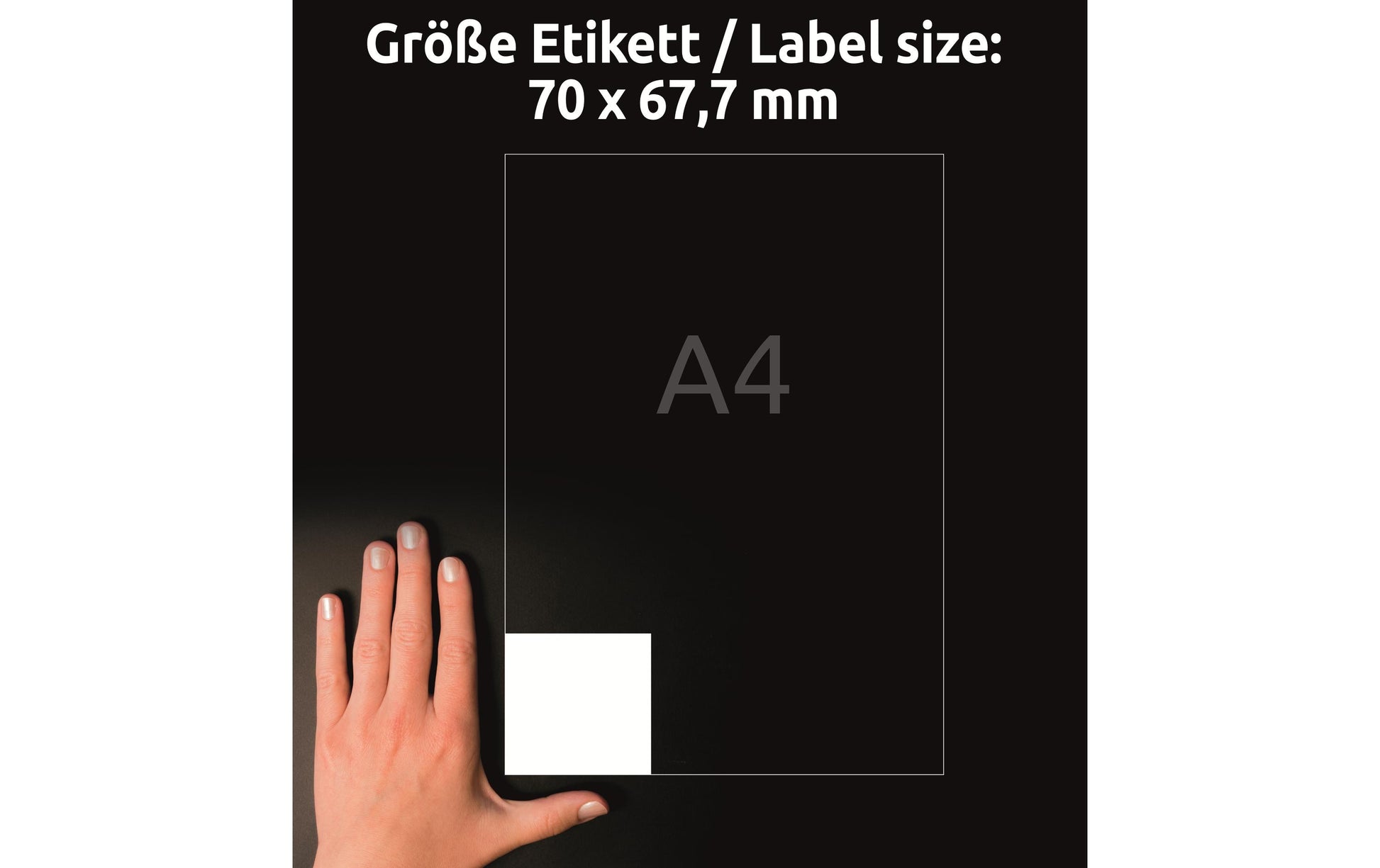 Avery Zweckform – Druckeretiketten, 70 mm × 68 mm, weiss, Papier, permanent, 1200 Stk. (100 Blatt)