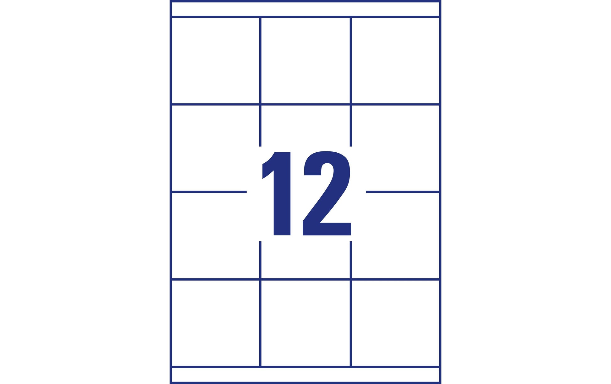 Avery Zweckform – Druckeretiketten, 70 mm × 68 mm, weiss, Papier, permanent, 1200 Stk. (100 Blatt)