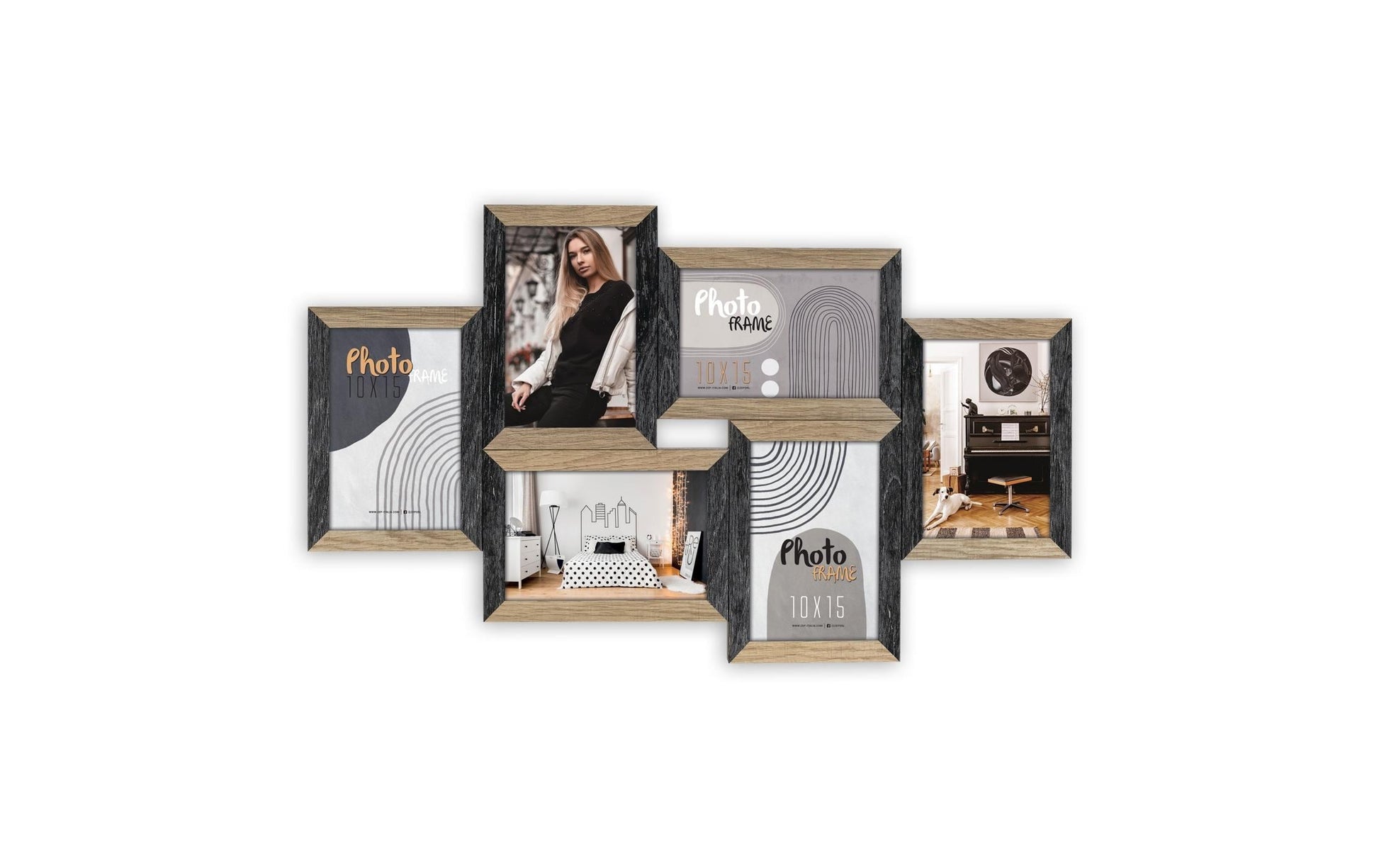 ZEP Collagerahmen – für 10 × 15 cm – MDF & Holz, mehrfarbig