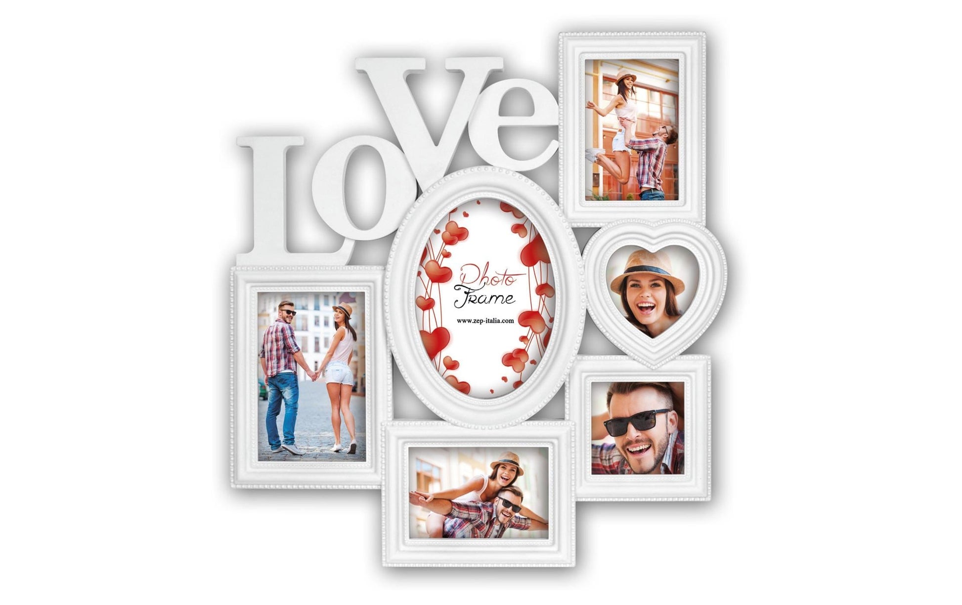 ZEP Badalona Love Collagerahmen – für 10 × 15 cm – Karton & Kunststoff, weiss
