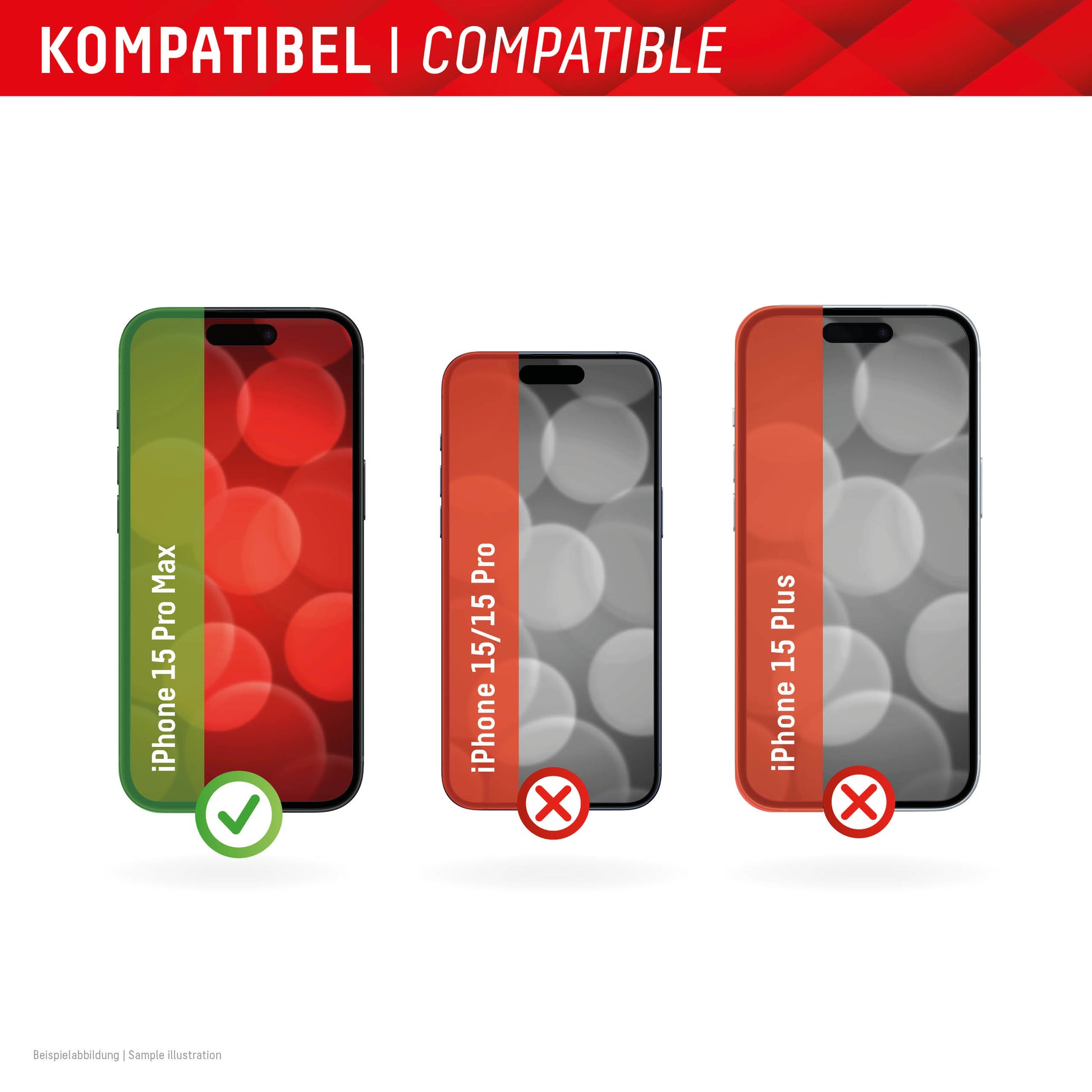EVI Glastschutz + Cover – 01849, iPhone 15 Pro Max, Transparent