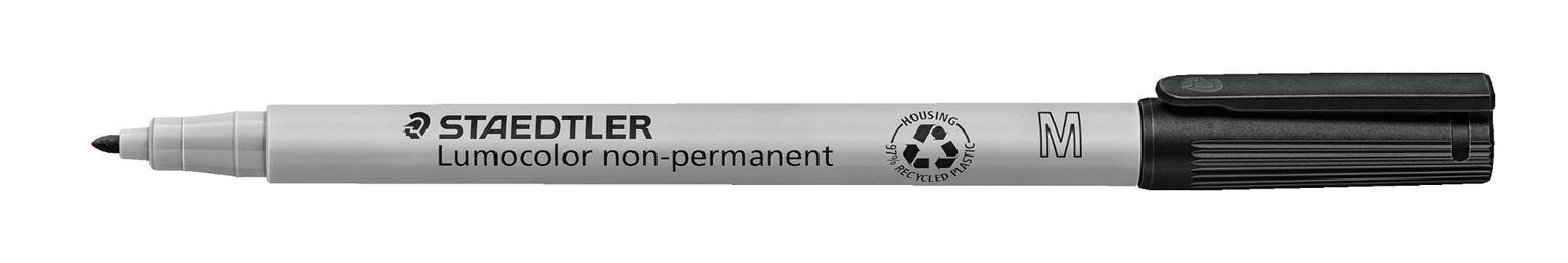 Staedtler OHP-Marker – schwarz, 10 Stk., feucht abwischbar, nachfüllbar – für viele Oberflächen