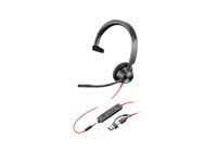 Poly Blackwire 3315 Office-Headset – On-Ear, Mono, USB-C + 3,5 mm Klinke, MS Teams zertifiziert, Schwarz