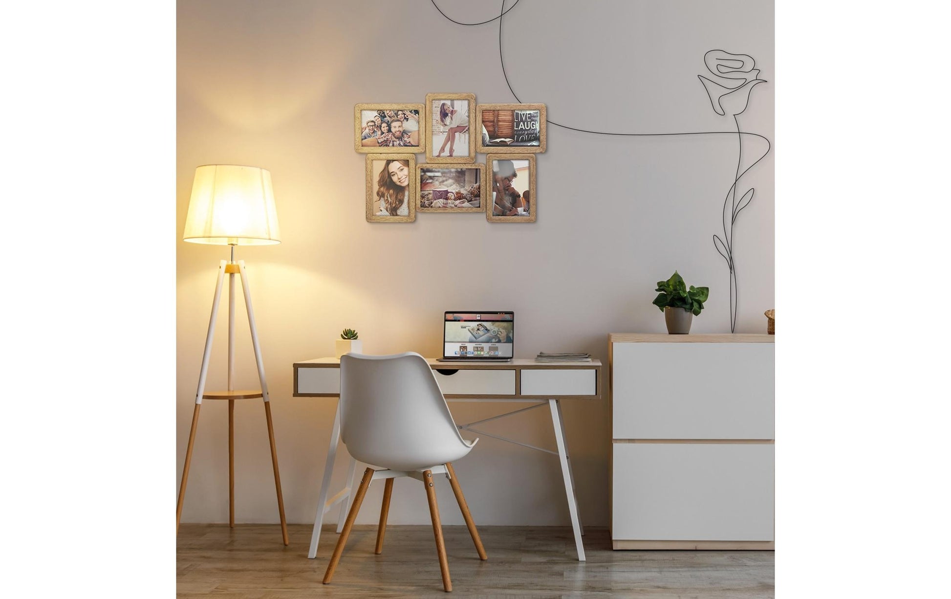 ZEP Bilderrahmen-Set – für 10 × 15 cm, 6-teilig – MDF & Holz, braun