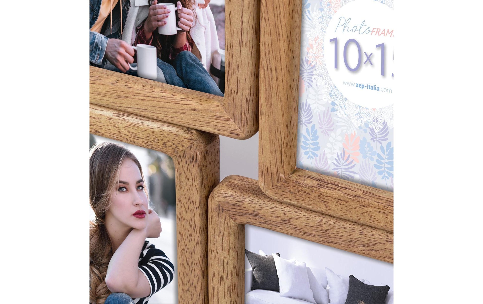 ZEP Bilderrahmen-Set – für 10 × 15 cm, 6-teilig – MDF & Holz, braun
