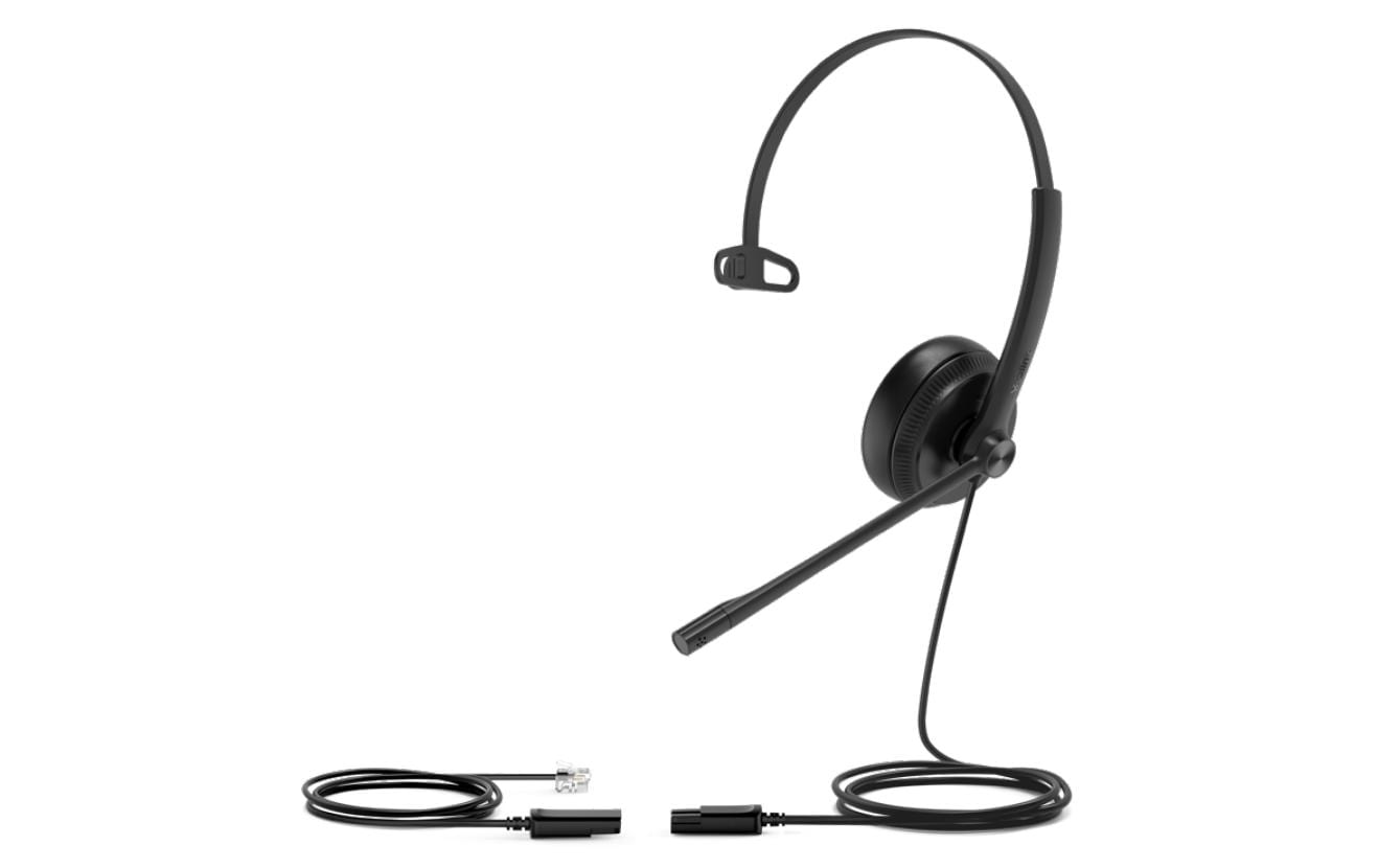 Yealink YHS34 Mono UC – Mono Headset, On-Ear – RJ9/QD, Noise-Cancelling Mikrofon – Schwarz, Teams-kompatibel