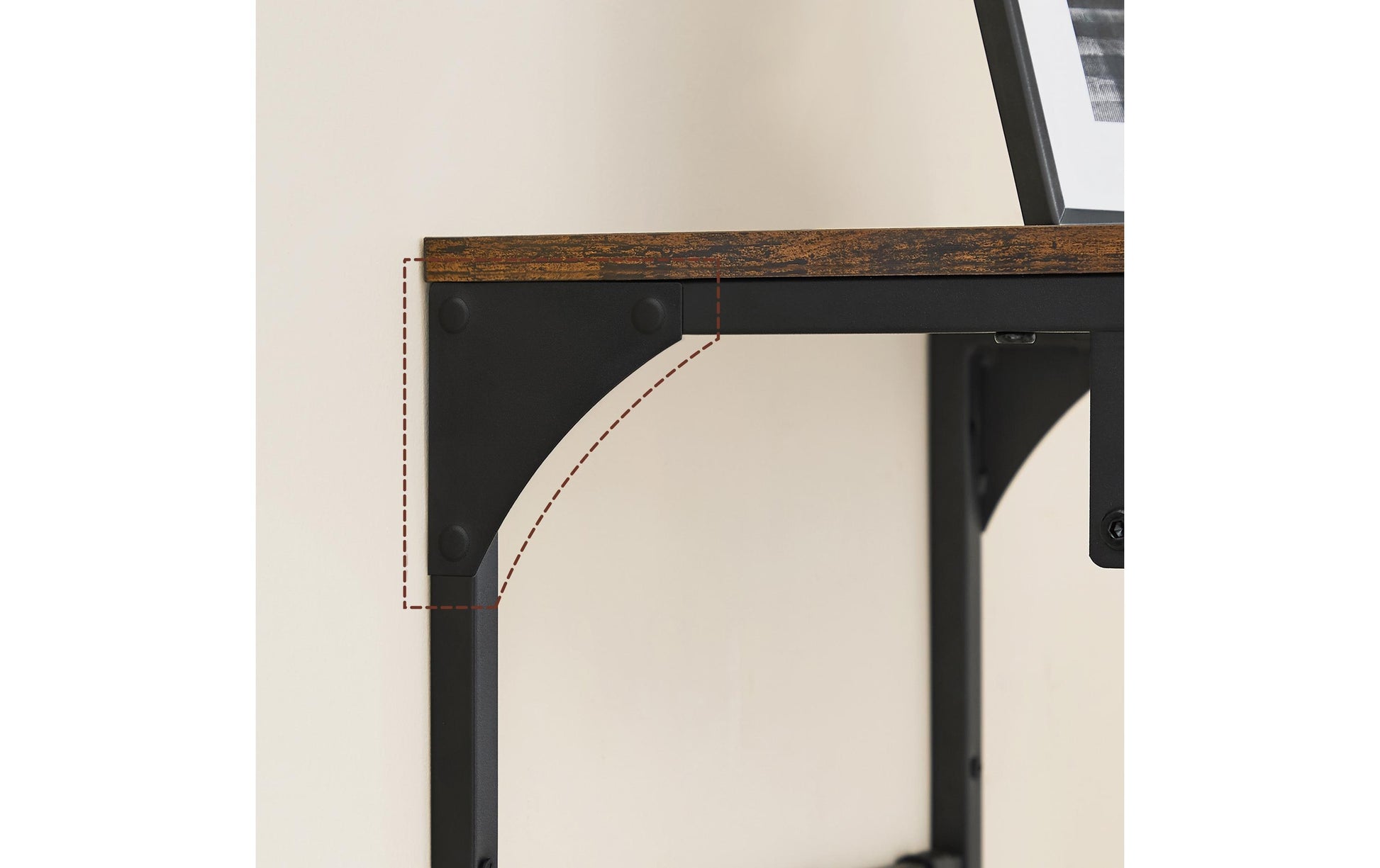 Vasagle Wandgarderobe – 8 Haken, Spanplatte/Stahl, Schwarz/Braun, 40 × 24 × 24 cm