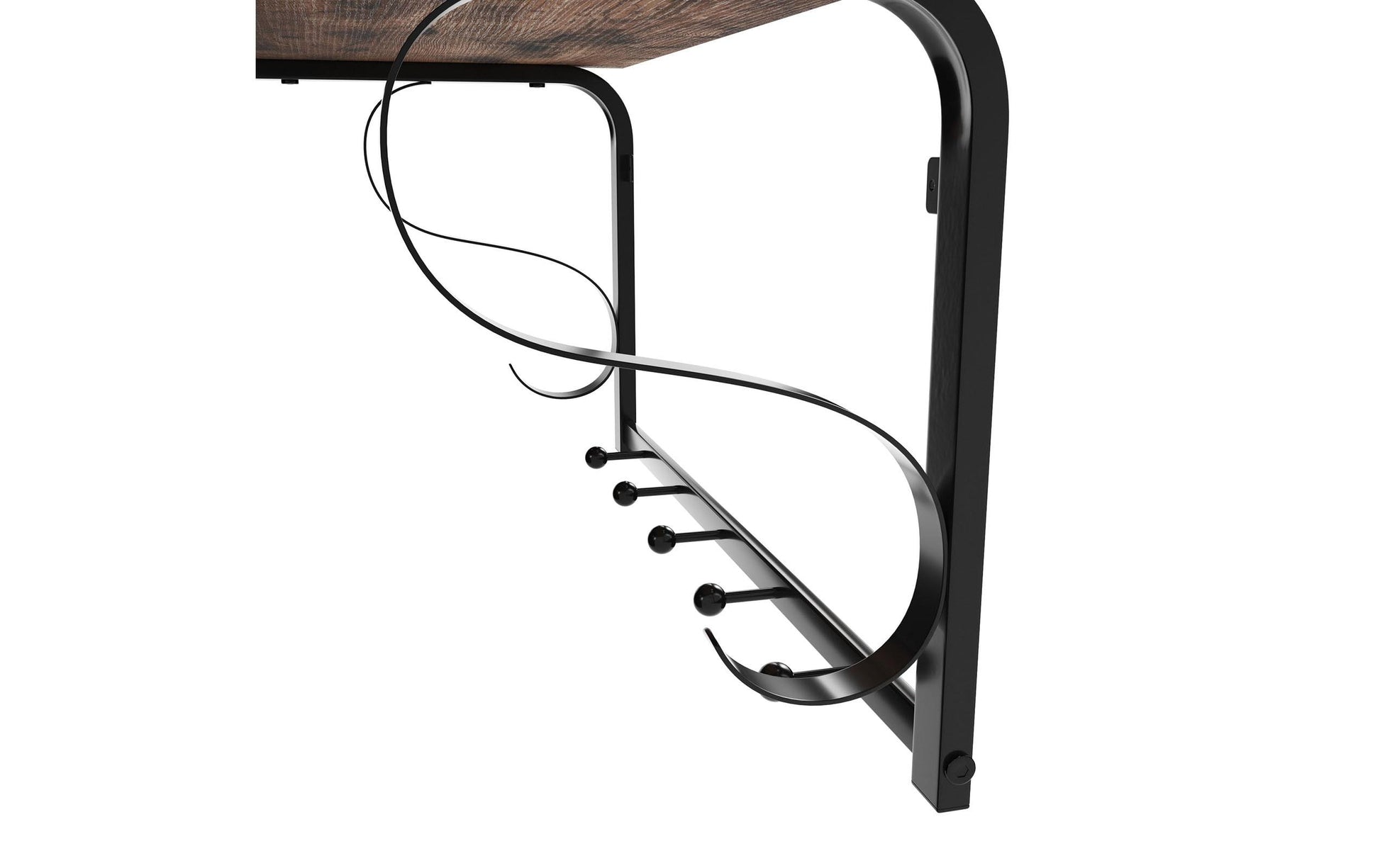 Vasagle Wandgarderobe – 5 Haken, MDF/Edelstahl, Braun, 60 × 30 × 31,7 cm