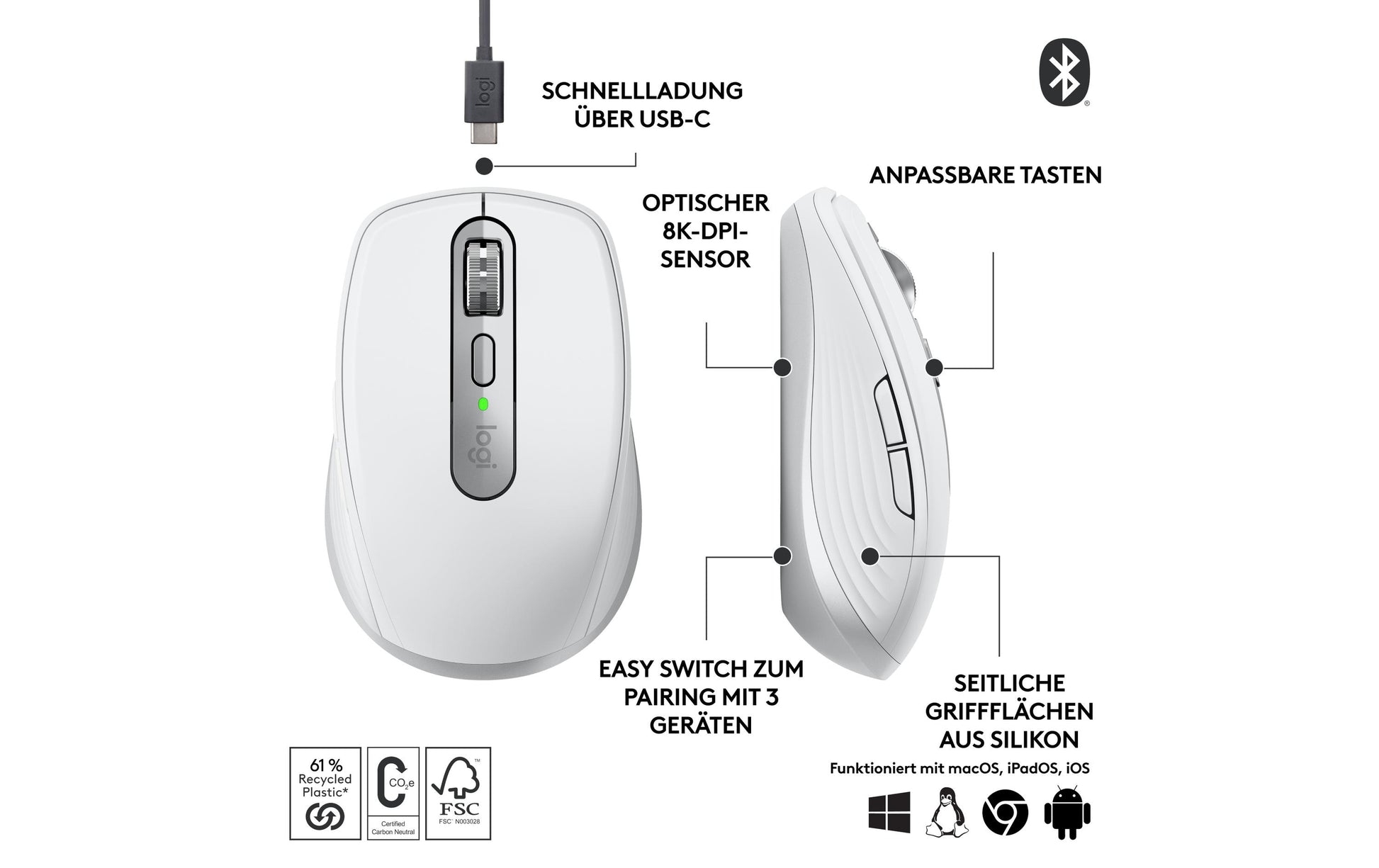 Logitech MX Anywhere 3S Pale Grey – Mobile Maus