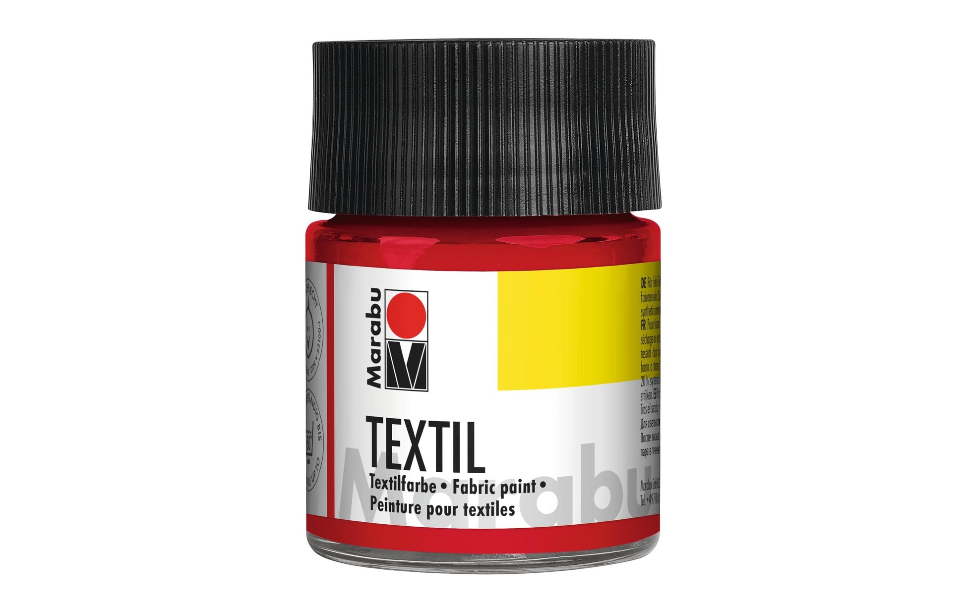 Marabu Textilfarbe – Kirschrot 031, deckend – 50 ml – für Textilien