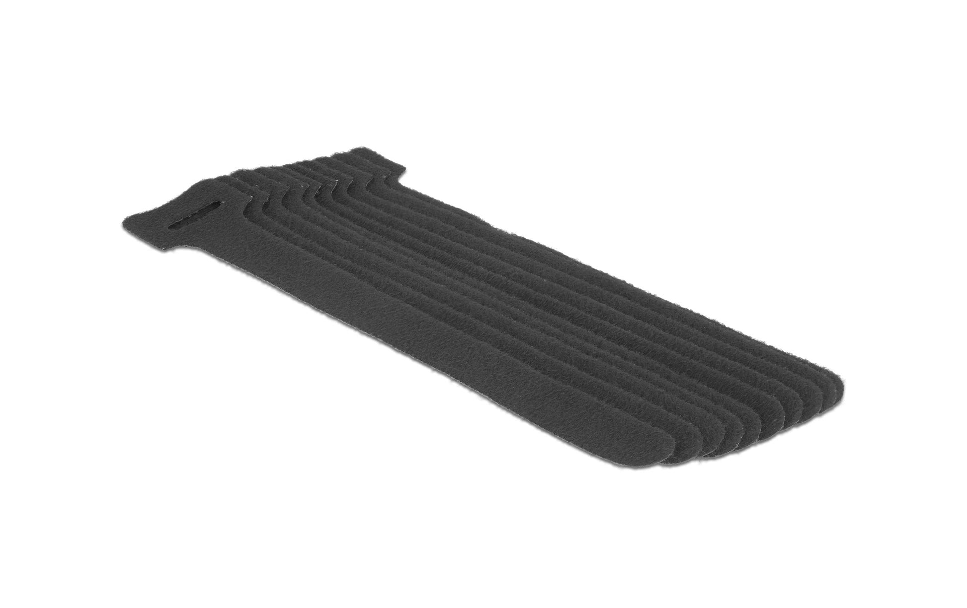 DeLOCK Klettkabelbinder, 12 mm × 0,15 m, schwarz, 10 Stück