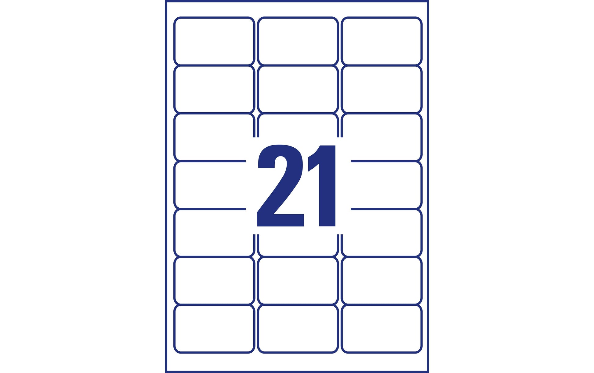 Avery Drucketiketten, 64 mm × 38 mm, weiss, Papier, wiederablösbar, 630 Etiketten (30 Blatt)