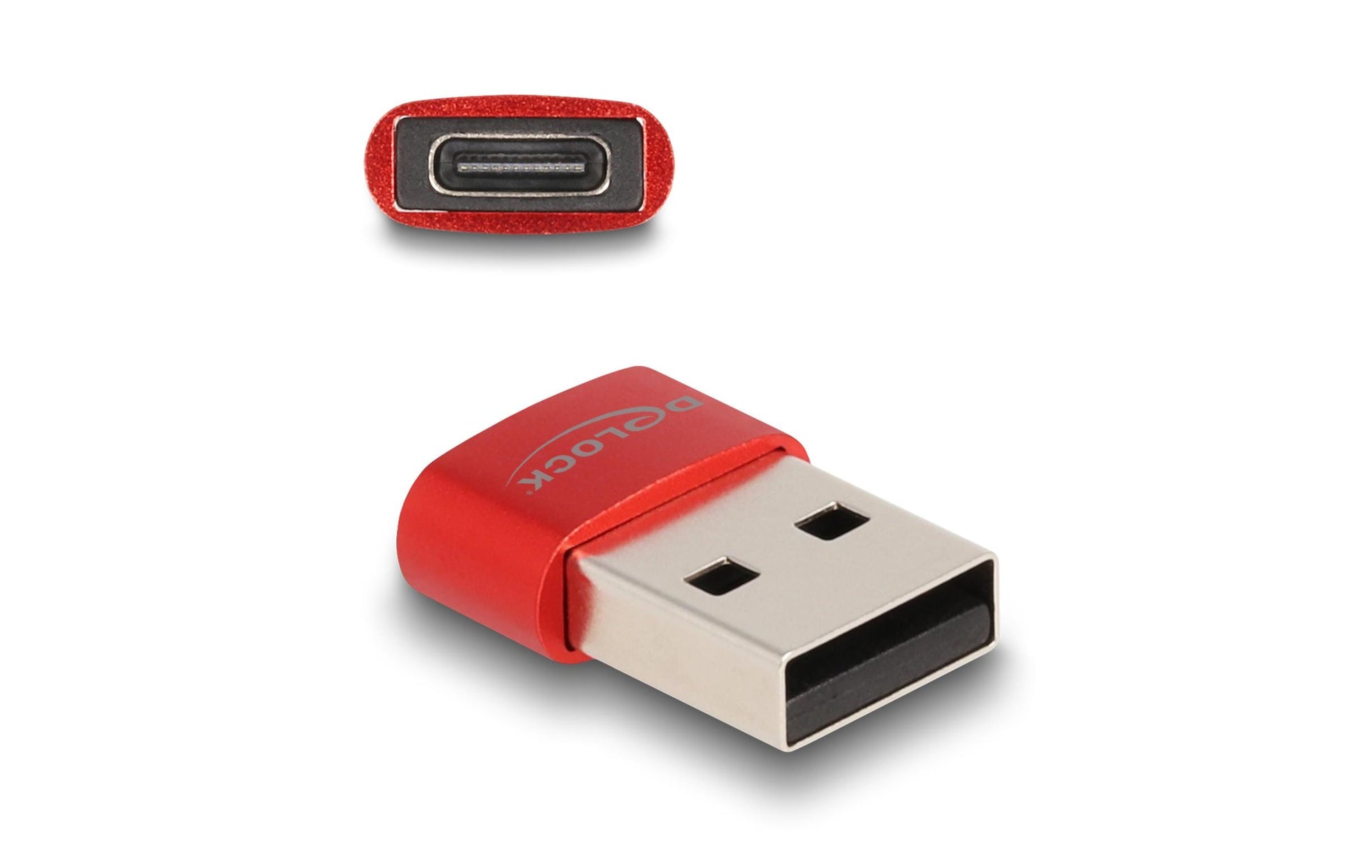 DeLOCK USB-Adapter USB-A auf USB-C – USB 2.0 (480 Mbit/s) – Rot