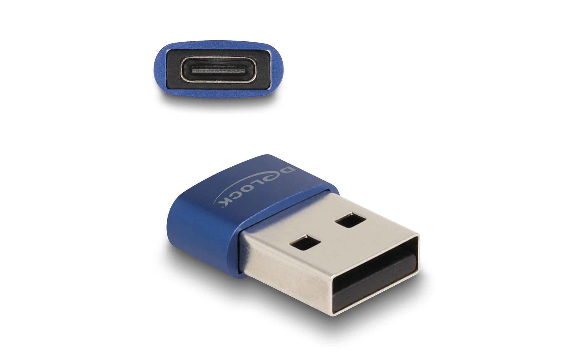 DeLOCK USB-Adapter USB-A auf USB-C – USB 2.0 (480 Mbit/s) – Blau