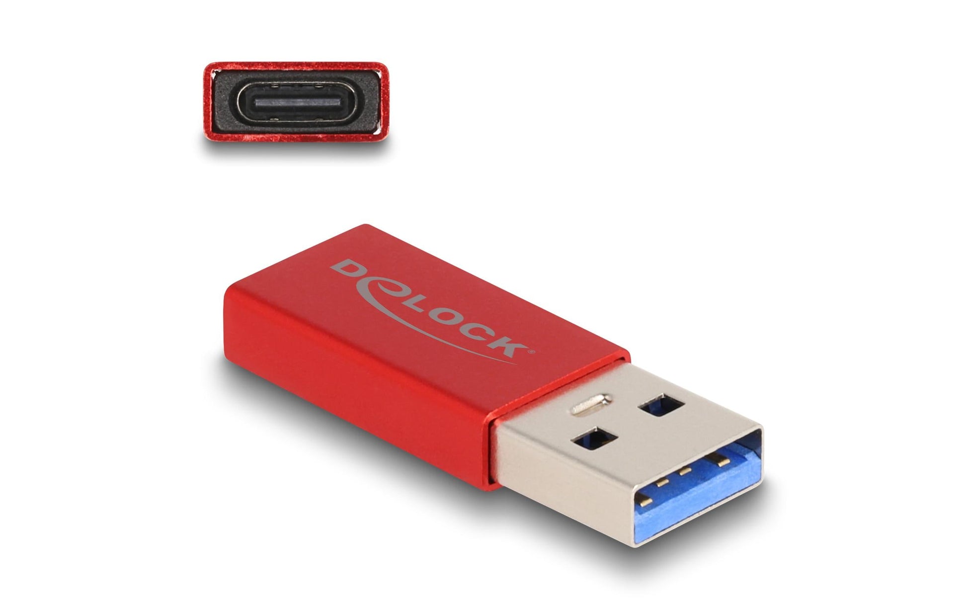 DeLOCK USB-Adapter USB-A auf USB-C – USB 3.2 Gen 2 (10 Gbit/s) – Rot