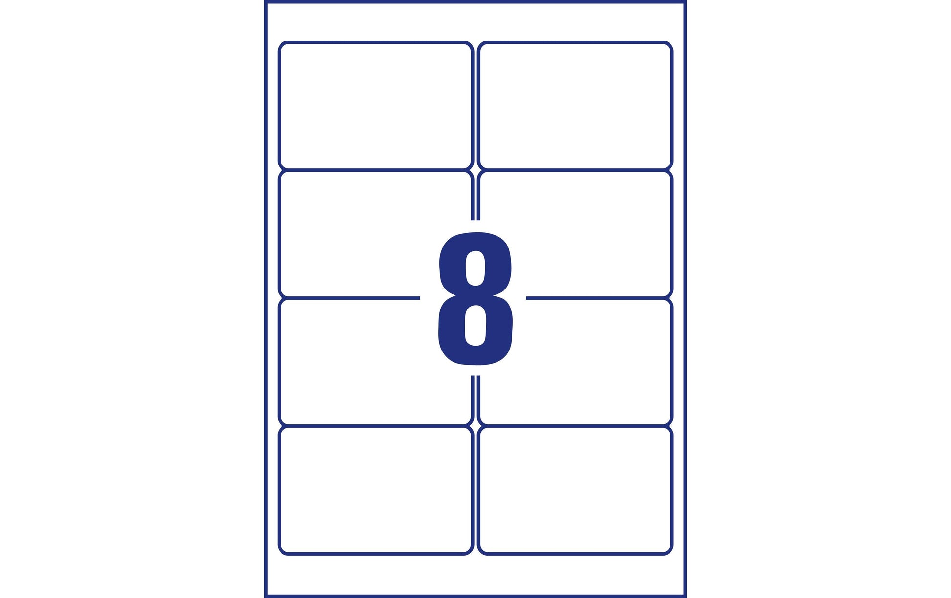 Avery Druckeretiketten, 96 mm × 64 mm, weiss, Papier, wiederablösbar, 30 Blatt (240 Etiketten)
