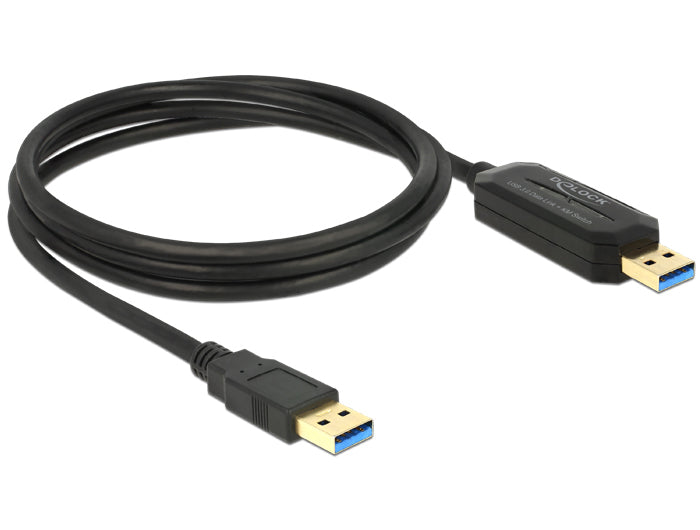 DeLOCK USB-A auf USB-A Kabel – USB 3.2 Gen 1 (5 Gbit/s) – 1,5 m – Passiv, Goldkontakte – Schwarz