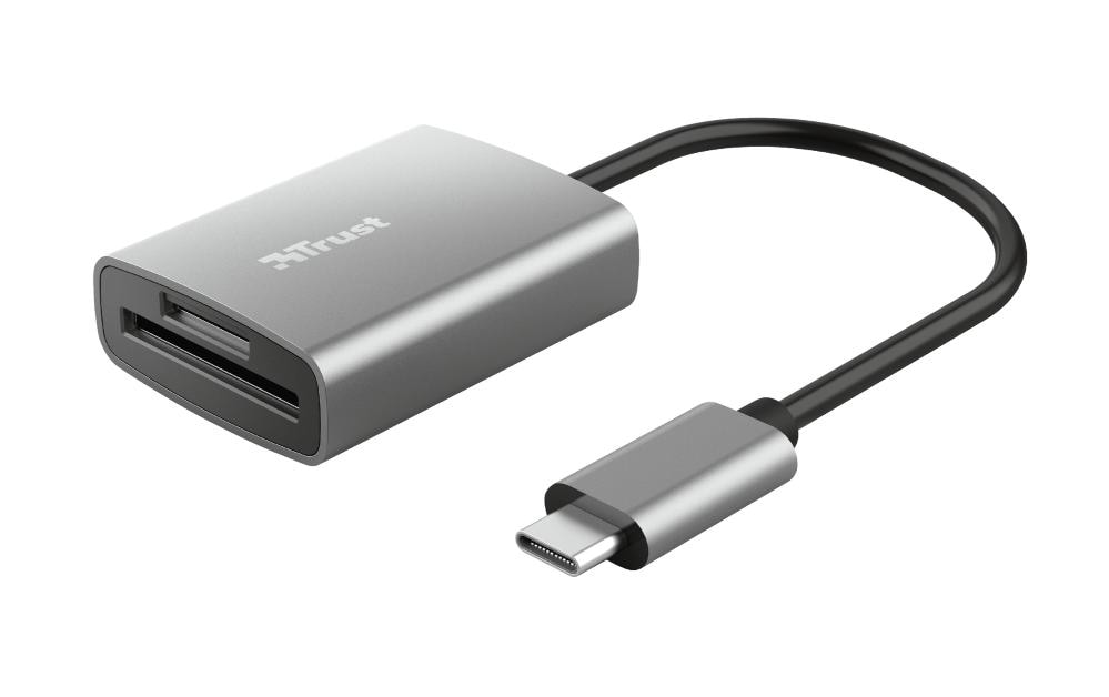 Trust USB-Kartenleser USB-C – SD/microSD/SDHC/SDXC – USB 3.2 Gen 1 (5 Gbit/s) – Extern – Aluminium