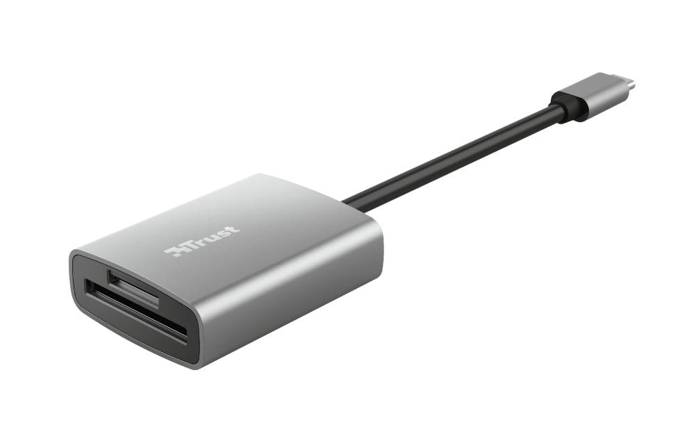 Trust USB-Kartenleser USB-C – SD/microSD/SDHC/SDXC – USB 3.2 Gen 1 (5 Gbit/s) – Extern – Aluminium