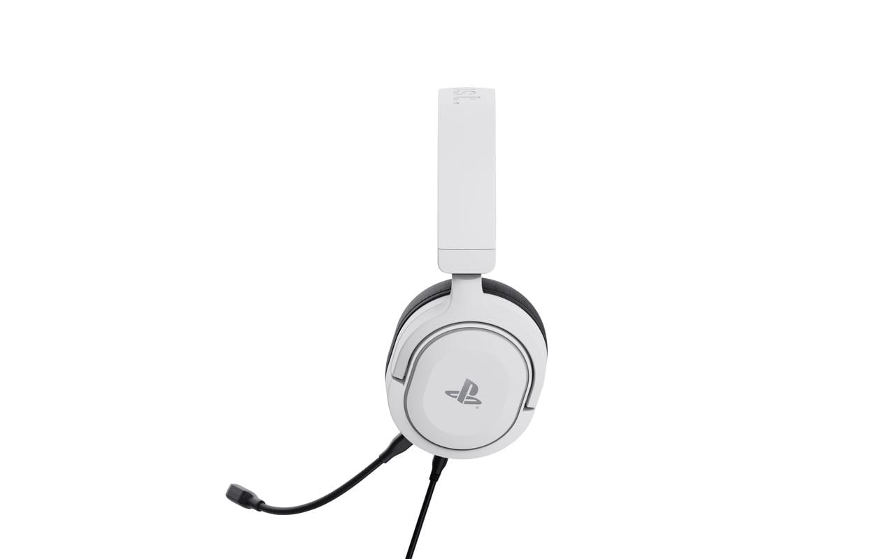 Trust GXT498W Forta – Gaming-Headset Over-Ear – 3,5 mm Klinke, abnehmbares Mikrofon – Weiss – für PS5/PS4/PC