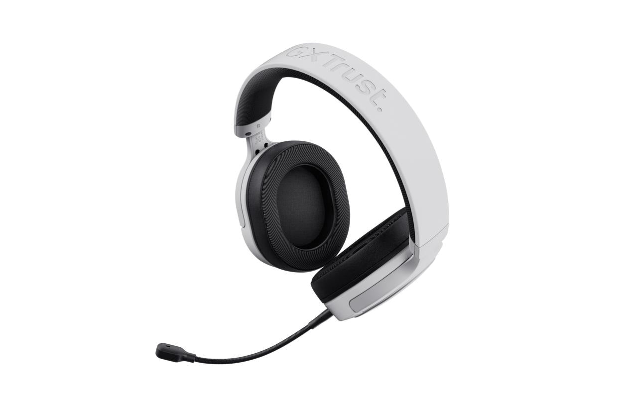Trust GXT498W Forta – Gaming-Headset Over-Ear – 3,5 mm Klinke, abnehmbares Mikrofon – Weiss – für PS5/PS4/PC