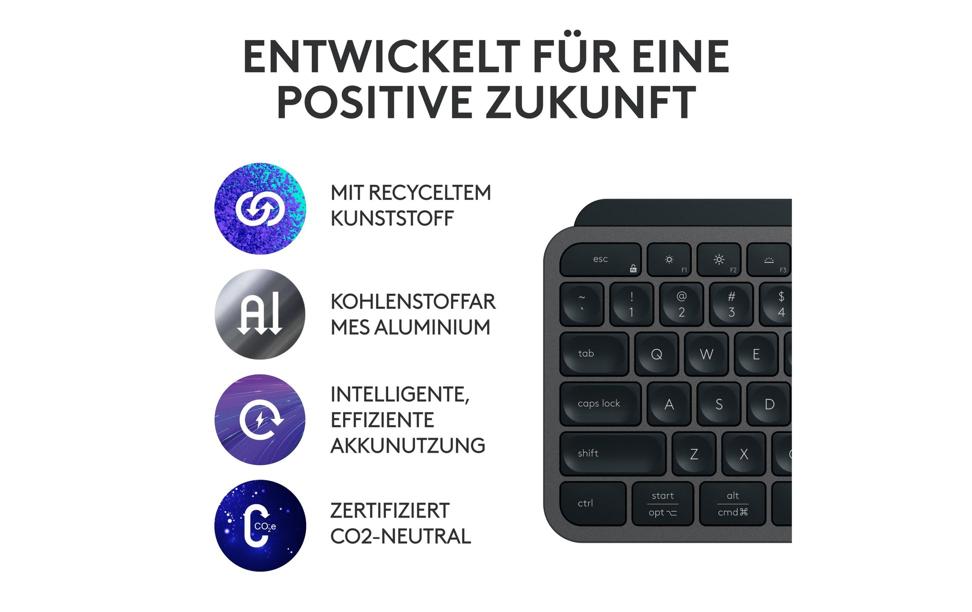 Logitech MX KEYS S – Tastatur, US-Layout (EN), Graphit