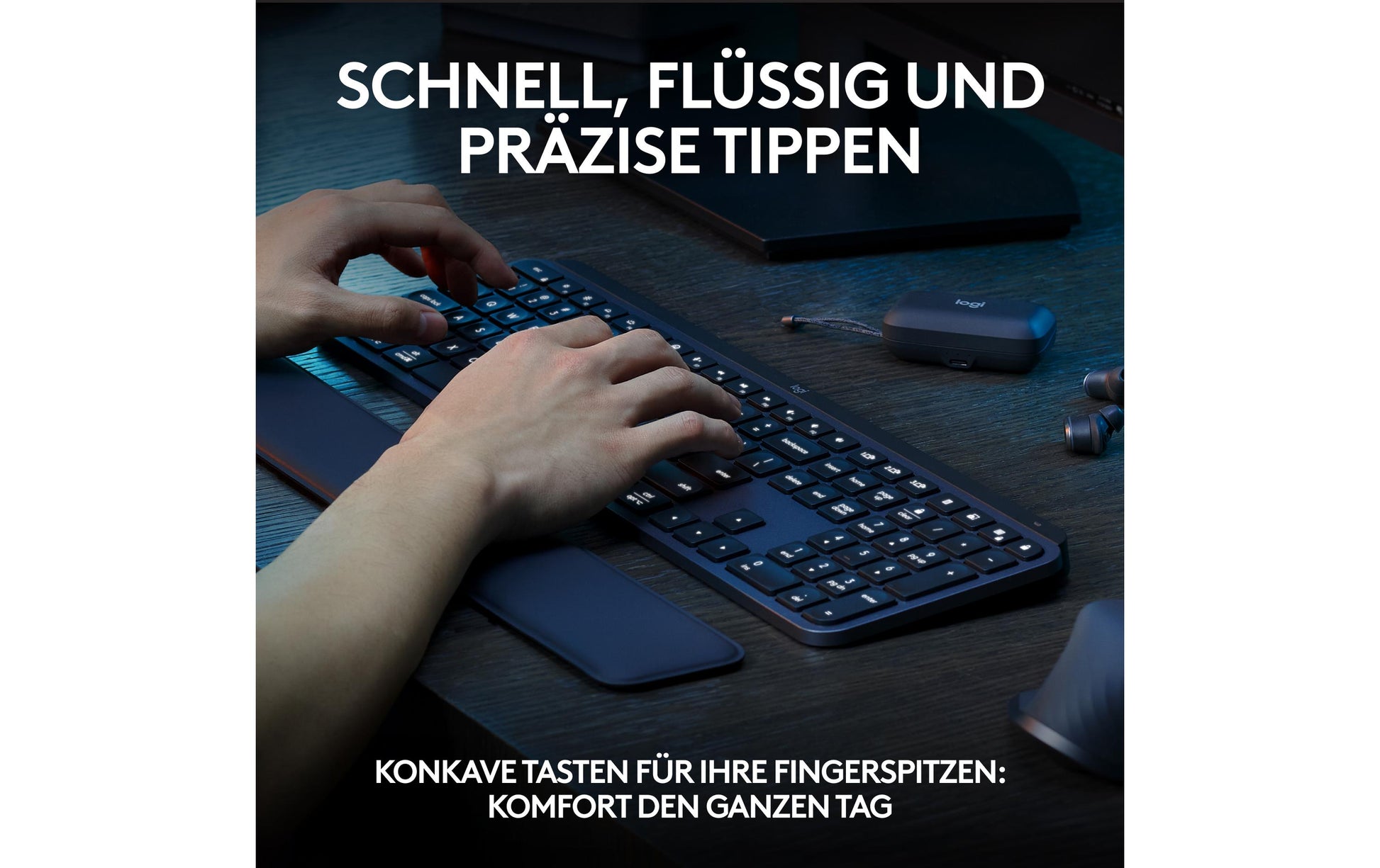 Logitech MX KEYS S – Tastatur, kabellos (Bluetooth), CH-Layout (DE-CH), Grau