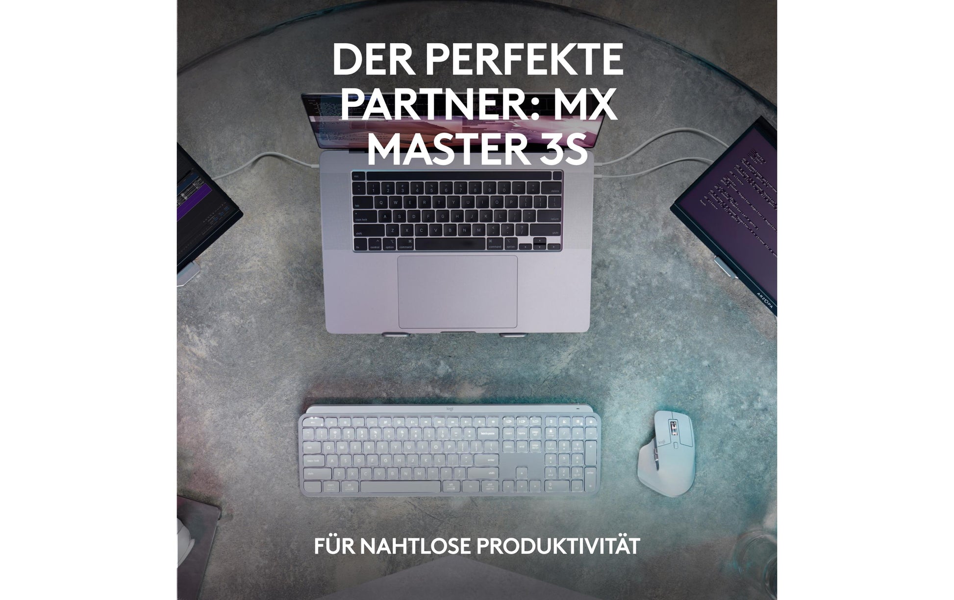 Logitech MX KEYS S – Tastatur, kabellos (Bluetooth), CH-Layout (DE-CH), Grau
