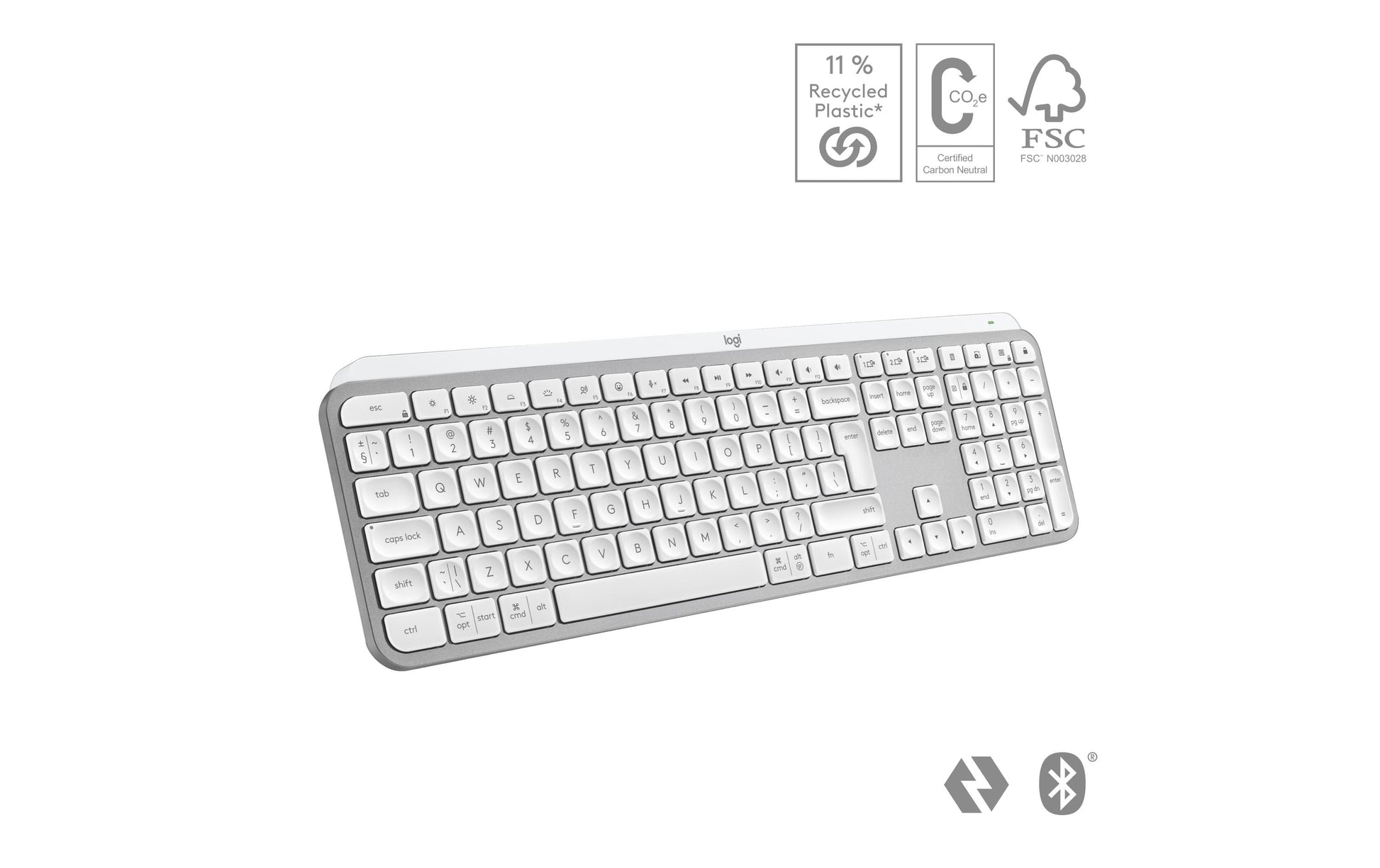 Logitech MX Keys S – Tastatur, kabellos (Bluetooth), CH-Layout (DE-CH), Grau