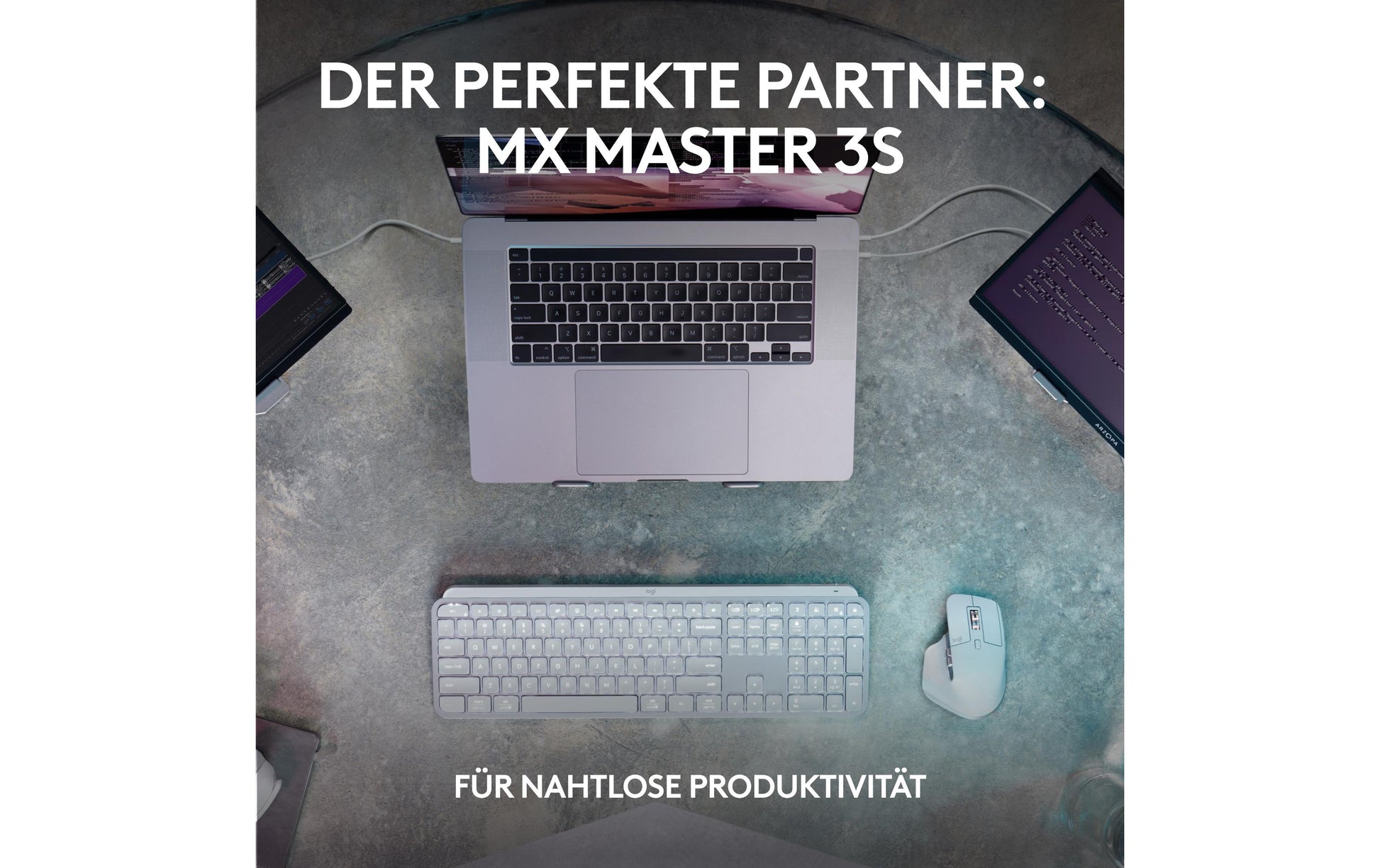 Logitech MX Keys S – Tastatur, kabellos (Bluetooth), CH-Layout (DE-CH), Grau