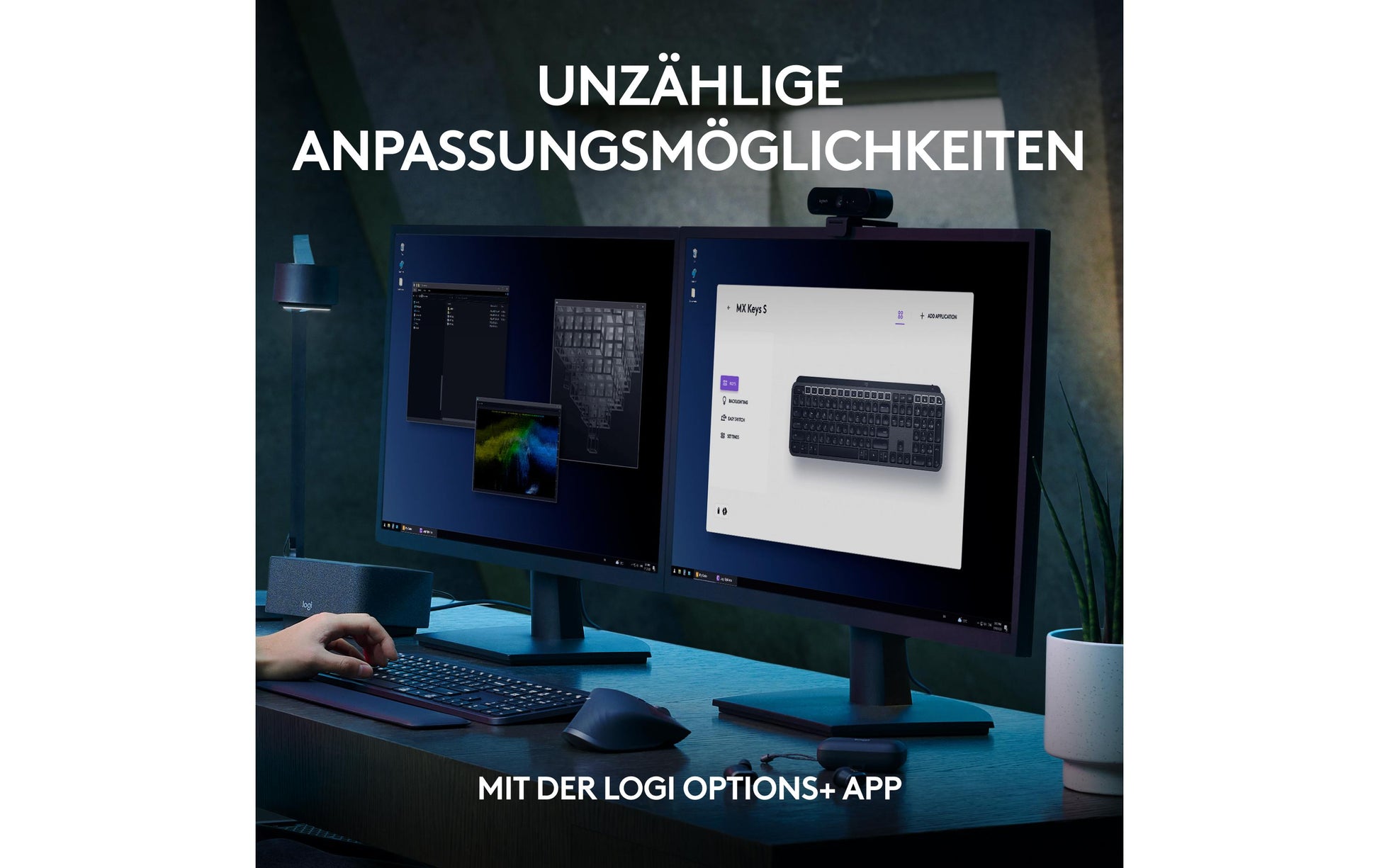 Logitech MX Keys S – Tastatur, kabellos (Bluetooth), CH-Layout (DE-CH), Grau