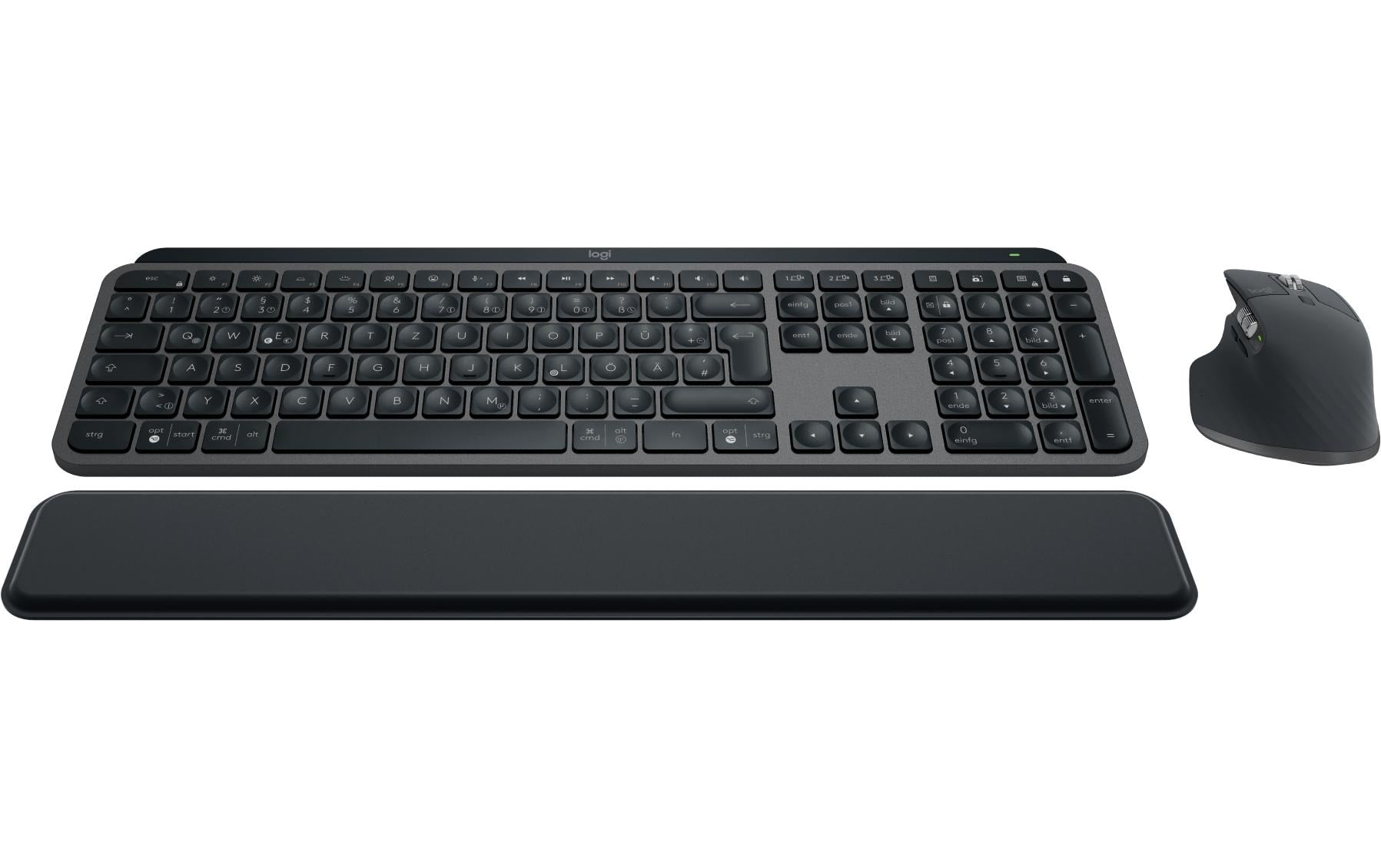 Logitech Desktop MX Keys S – Tastatur, kabellos (Bluetooth/2,4 GHz), DE-Layout (DE), Dunkelgrau