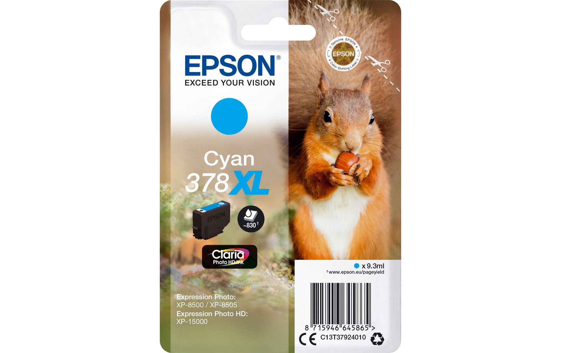 Epson Tintenpatrone 378XL, cyan, 830 Seiten – für Epson-Drucker