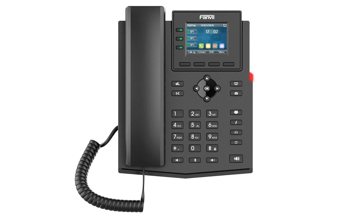 Fanvil X303G – SIP-Tischtelefon, 4 SIP-Konten, PoE, 2,4" Display