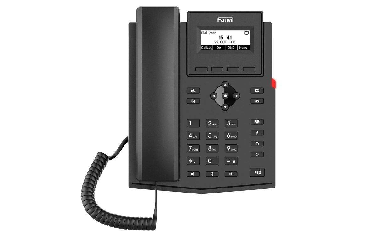 Fanvil X301G – IP-Telefon, 2 SIP-Konten, 2,3", Gigabit, PoE, für Yeastar, Schwarz