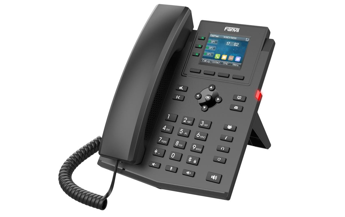 Fanvil X303G – SIP-Tischtelefon, 4 SIP-Konten, PoE, 2,4" Display