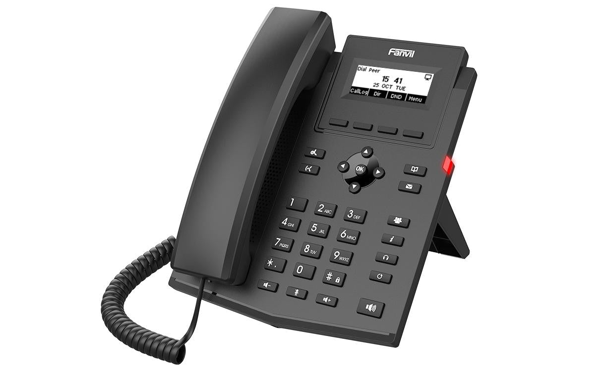 Fanvil X301G – IP-Telefon, 2 SIP-Konten, 2,3", Gigabit, PoE, für Yeastar, Schwarz