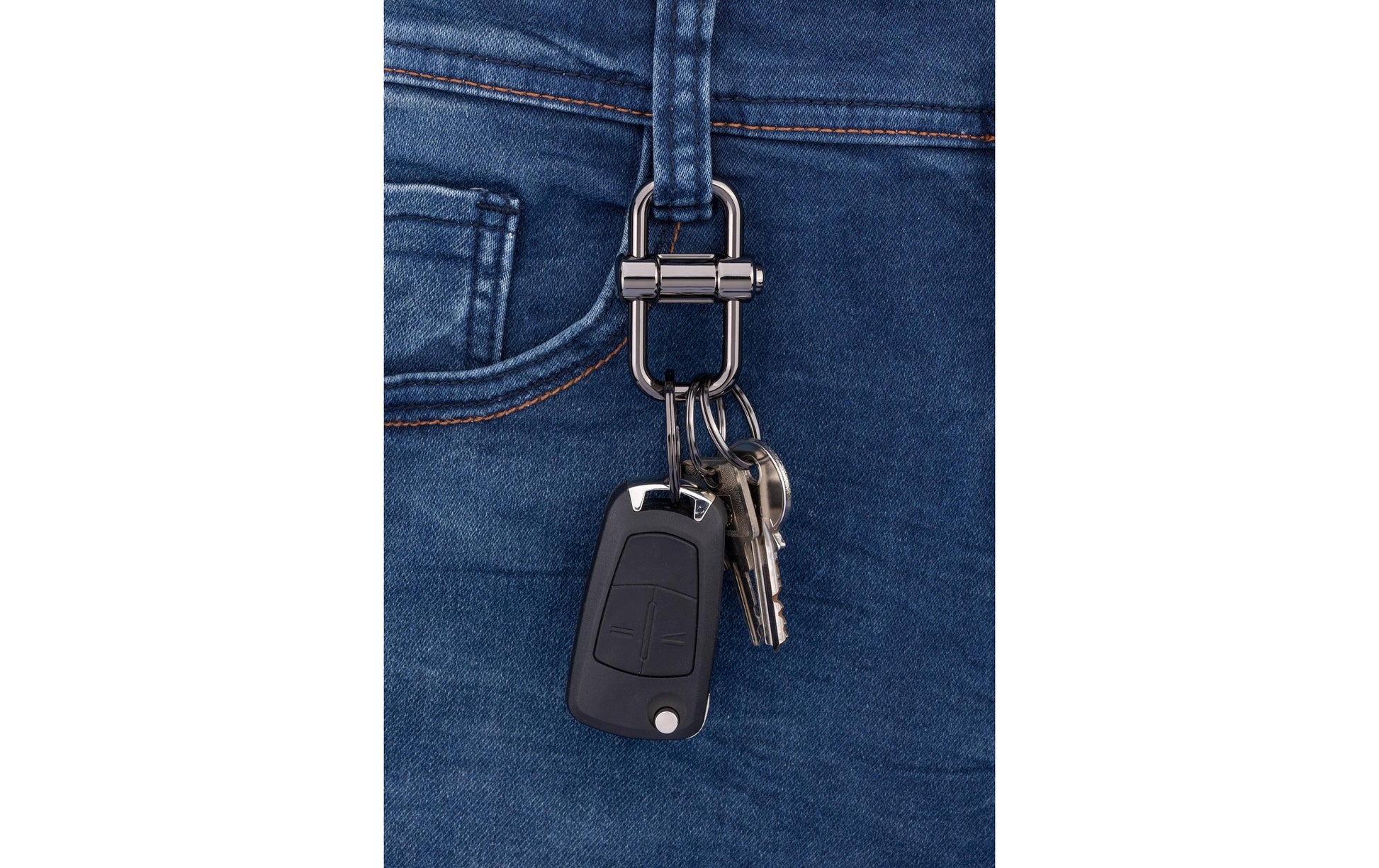 TROIKA Schlüsselanhänger 2 Way Key – 3 Ringe, Schiebeverschluss, Metall, Silber, 6er-Pack