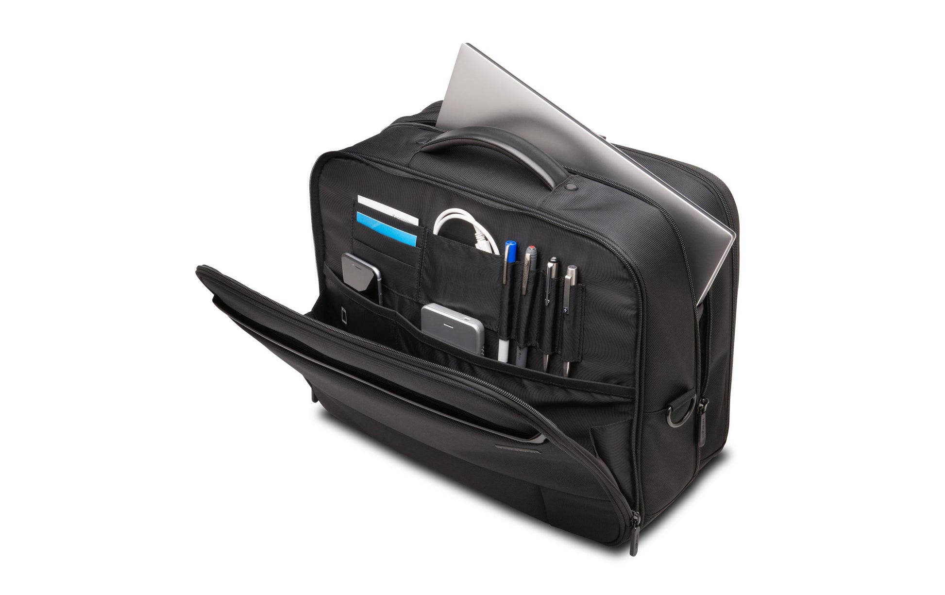 Kensington Contour 2.0 – Business-Trolley 17", 22,5 l, 2 Rollen, Polyester, Schwarz, 45 × 42 × 23 cm