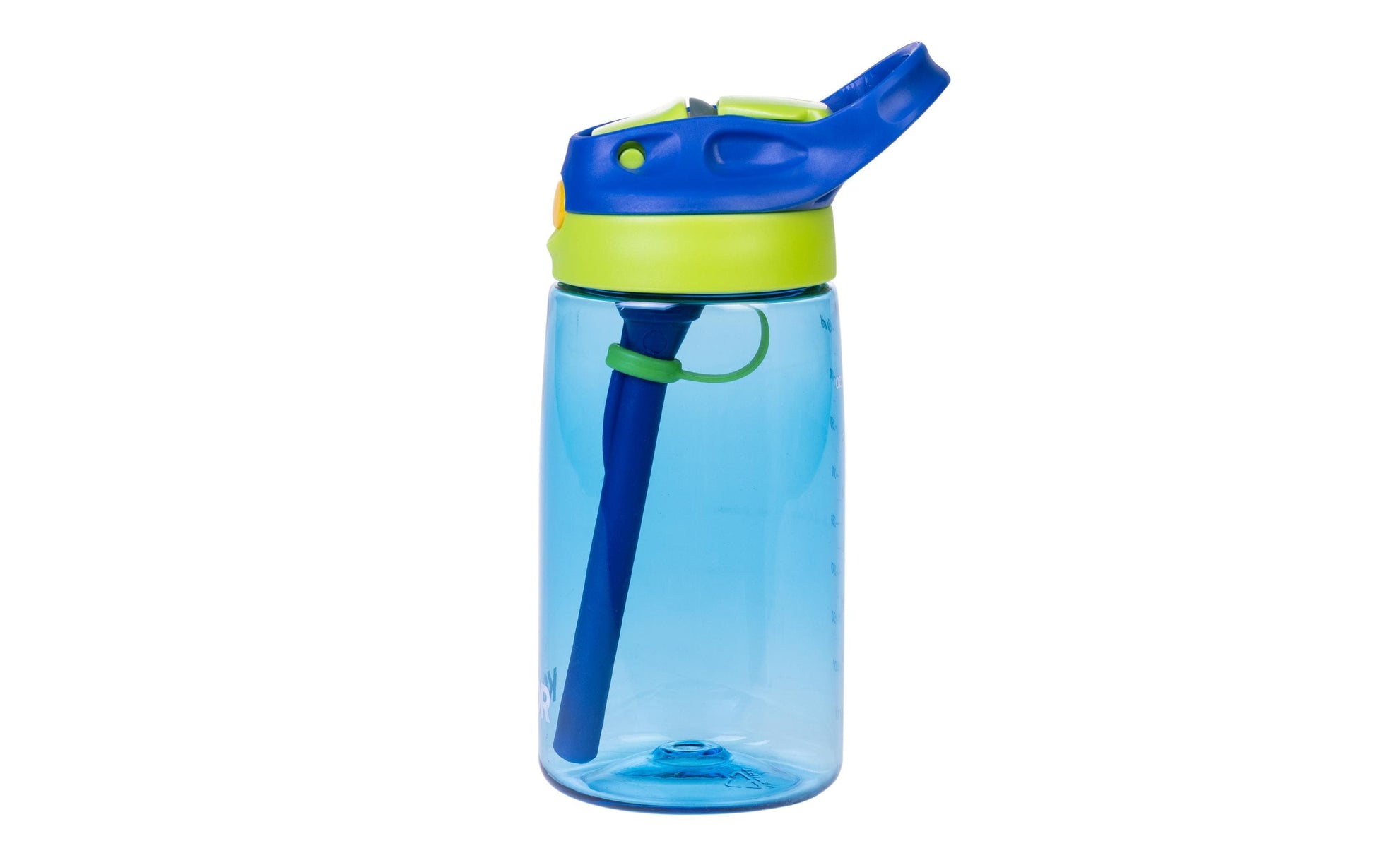 KOOR Kindertrinkflasche 450 ml – Druckknopfdeckel, Polypropylen (PP), Blau