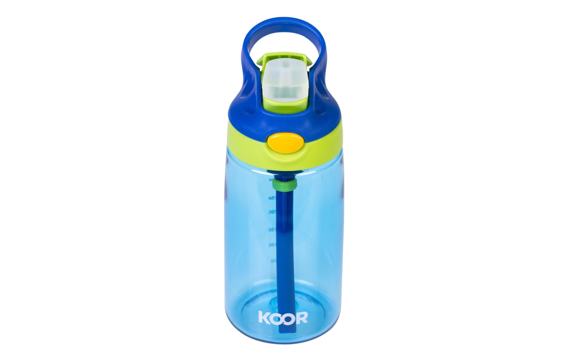 KOOR Kindertrinkflasche 450 ml – Druckknopfdeckel, Polypropylen (PP), Blau