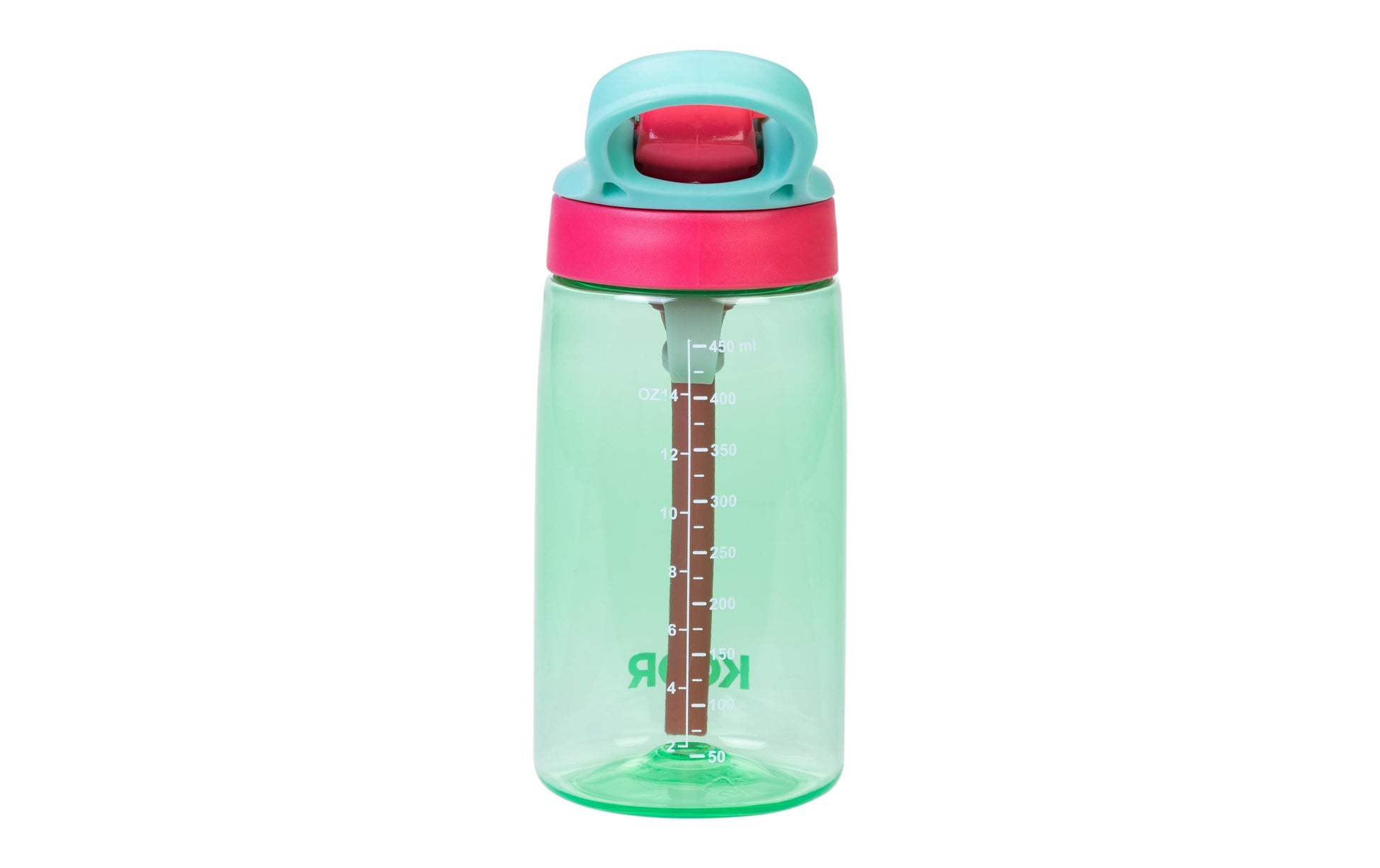 KOOR Kindertrinkflasche 450 ml – Druckknopfdeckel, Tritan, Grün