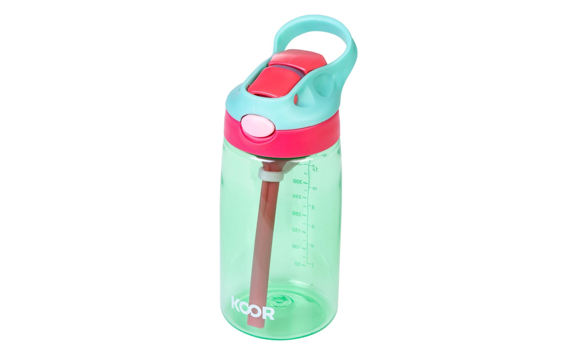 KOOR Kindertrinkflasche 450 ml – Druckknopfdeckel, Tritan, Grün