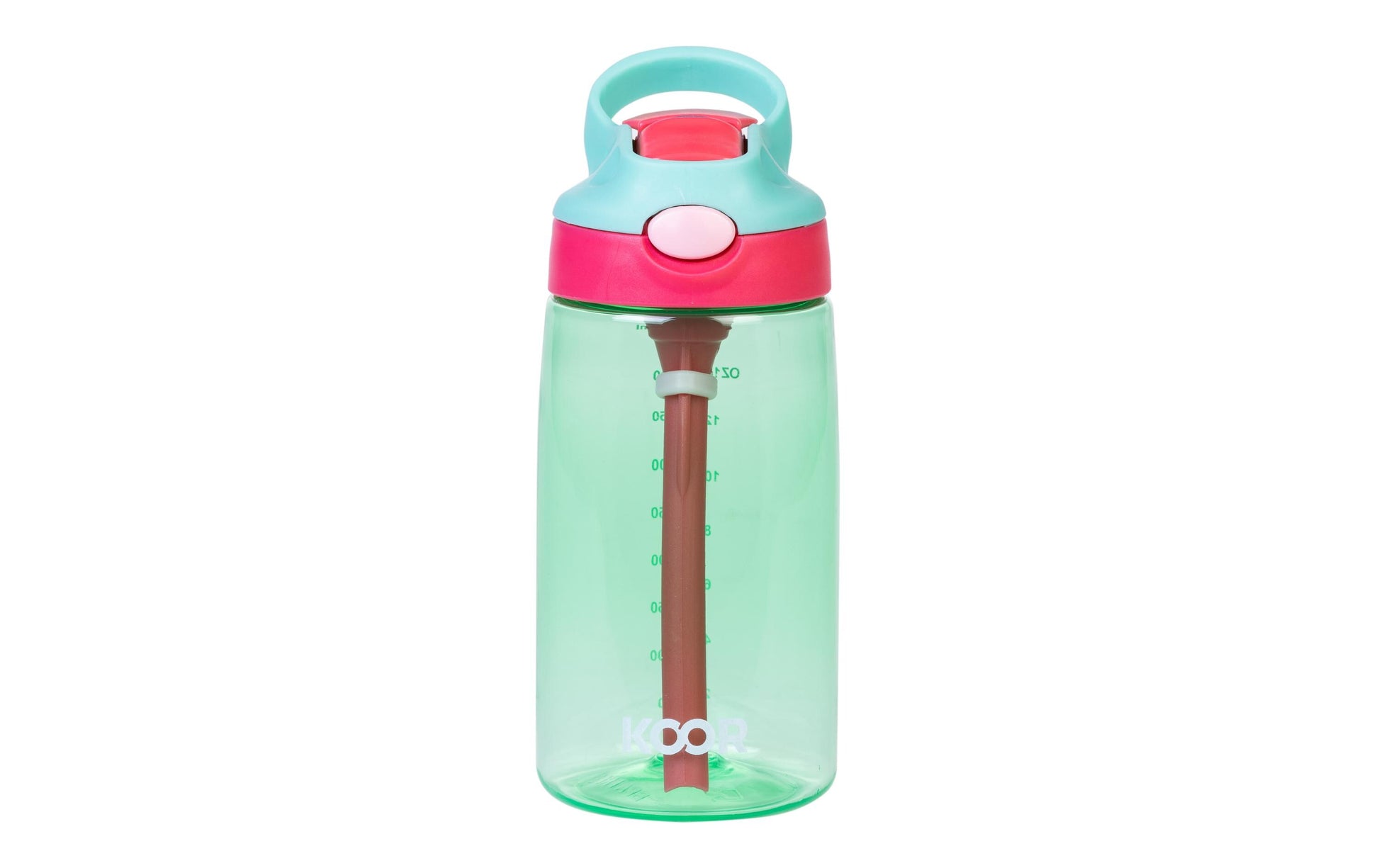 KOOR Kindertrinkflasche 450 ml – Druckknopfdeckel, Tritan, Grün