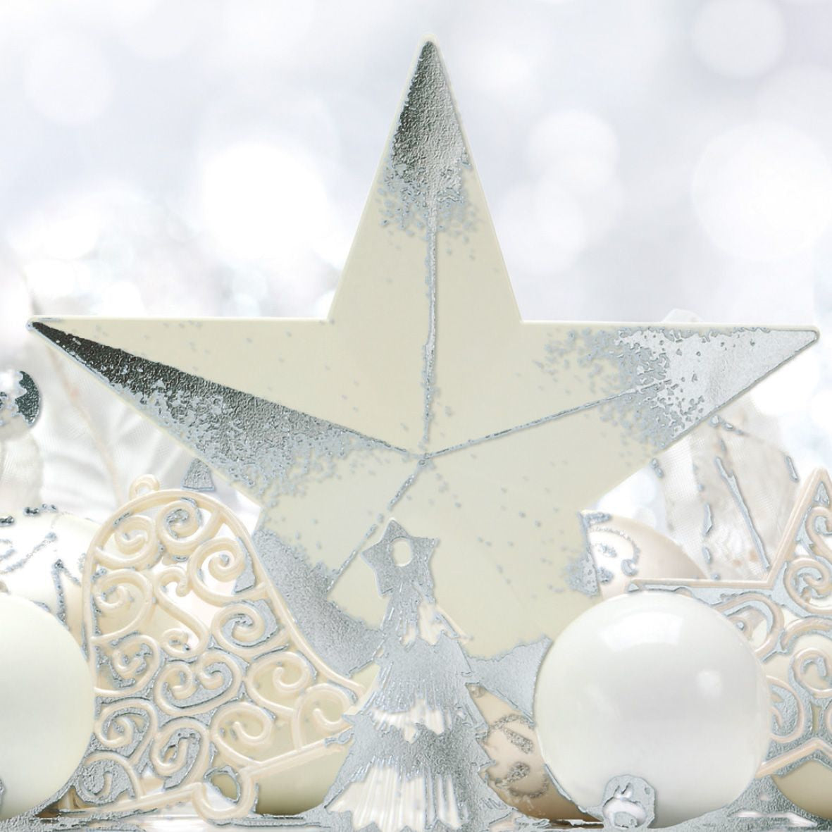Sigel Motivpapier, White Stars, weiss, A4, 90 g/m², für Inkjet, Laser/Farblaser, Kopierer, 25 Blatt, FSC