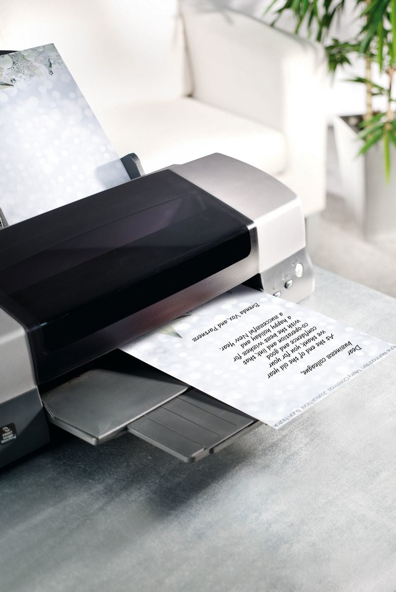 Sigel Motivpapier, White Stars, weiss, A4, 90 g/m², für Inkjet, Laser/Farblaser, Kopierer, 25 Blatt, FSC