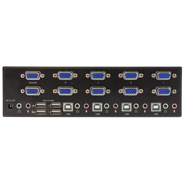 StarTech.com 4-Port Dual-View VGA KVM-Switch – 1920 × 1200, USB 2.0-Hub, Audio